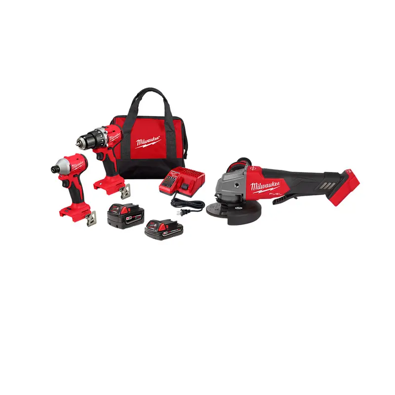 Milwaukee M18 Compact Brushless 2-Tool Combo Kit With Angle Grinder 1