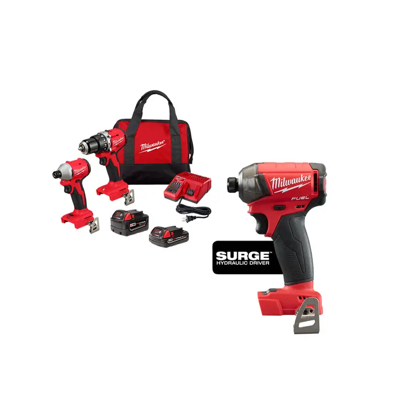 Milwaukee M18 Compact Brushless 2-Tool Combo Kit With Surge Driver 1