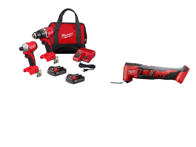 Milwaukee M18 Compact Brushless Two-Tool Combo: Multi-Tool + Drill (3692-22Ctmt) 1