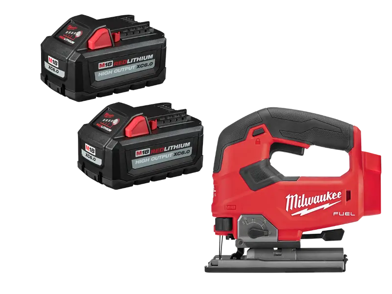 Milwaukee M18 D-Handle Jig Saw Bundle – Includes Redlithium High Output Xc6.0 Battery (2-Pack) 1