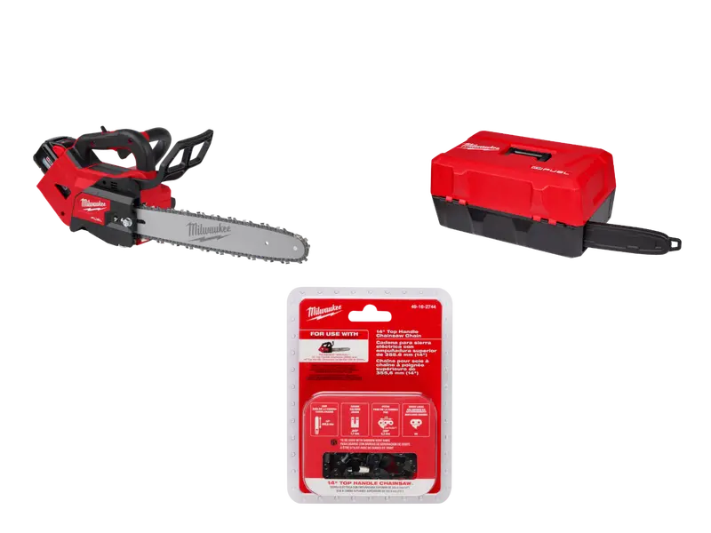 Milwaukee M18 Fuel 14" Top-Handle Chainsaw Kit (2826-21Tcc) – Includes Extra Chain & Case 1