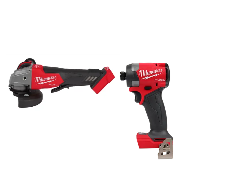 Milwaukee M18 Fuel 18V 4-1/2"/5" Paddle Switch Angle Grinder & Impact Driver Combo 1