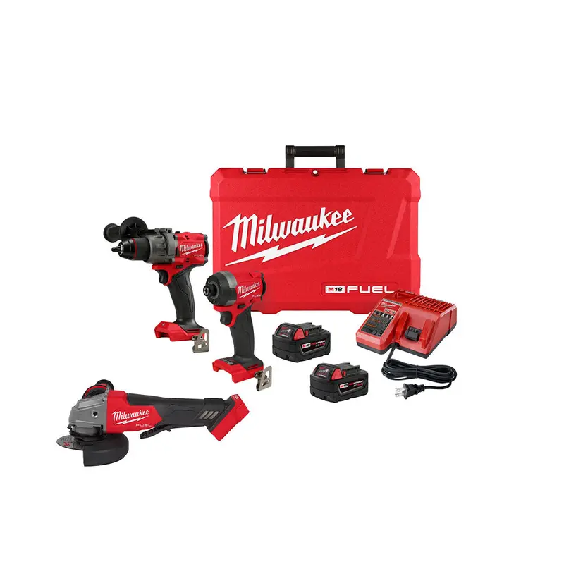 Milwaukee M18 Fuel 18V Cordless Drill/Driver & Angle Grinder Combo Kit 1