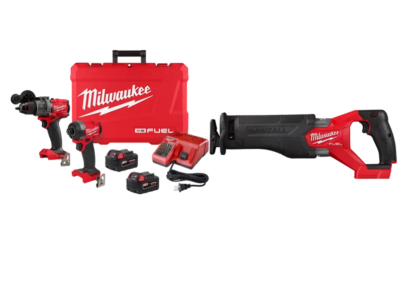 Milwaukee M18 Fuel 2-Tool Combo Kit: Sawzall Reciprocating Saw + Drill/Driver 1