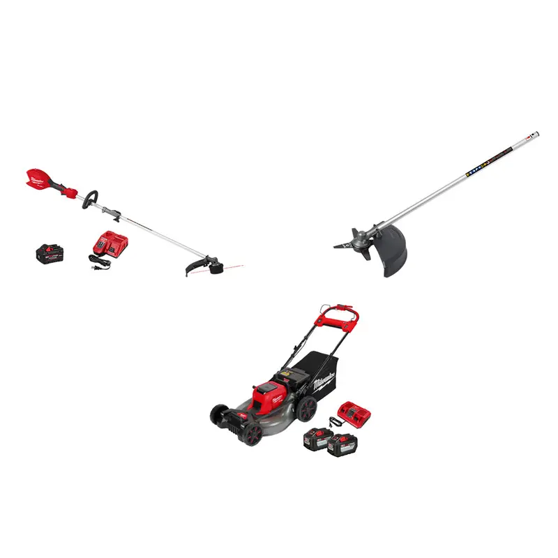 Milwaukee M18 Fuel 21" Cordless Lawn Mower With String Trimmer And Brush Cutter Attachments 1