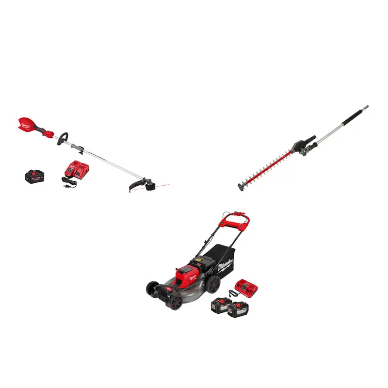 Milwaukee M18 Fuel 21" Cordless Lawn Mower With String Trimmer And Hedge Trimmer Attachments 1
