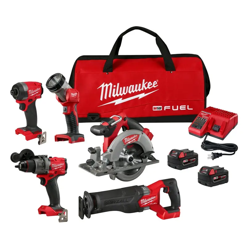 Milwaukee M18 Fuel 5-Tool Cordless Combo Kit — Brushless Li-Ion 1