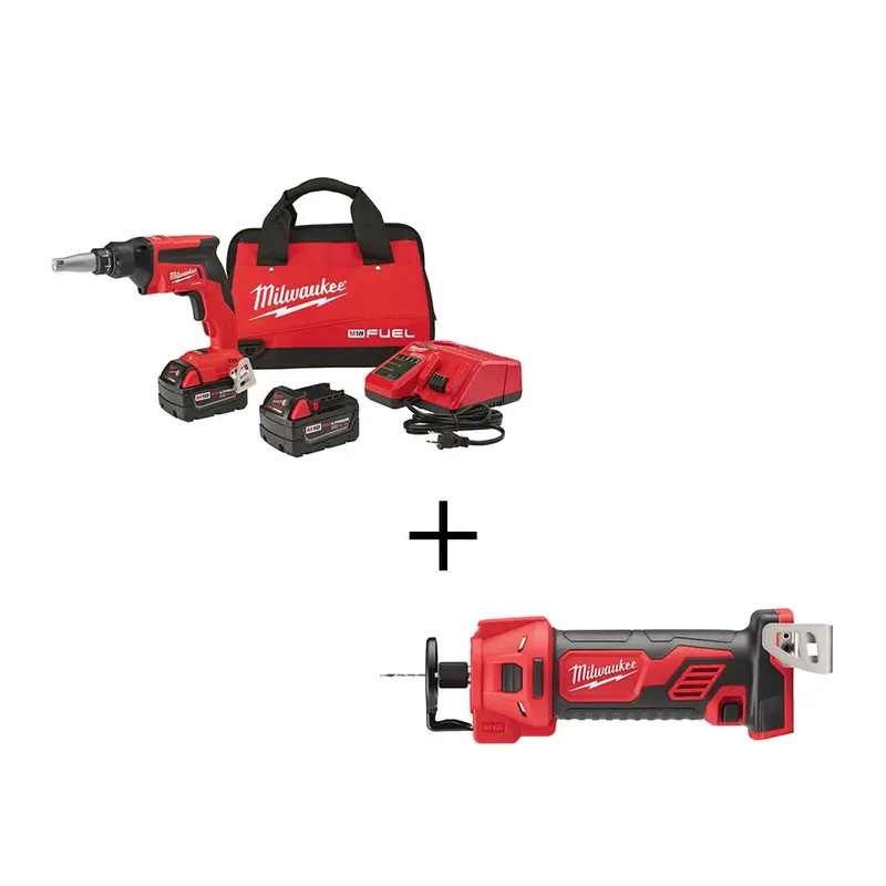 Milwaukee M18 Fuel Drywall Screw Gun Kit — Includes Cut-Out Tool 1