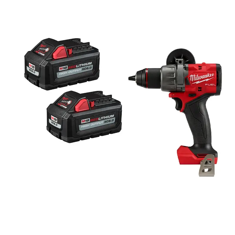 Milwaukee M18 Hammer Drill Kit With Redlithium High Output Xc6.0 Battery (2-Pack) 1