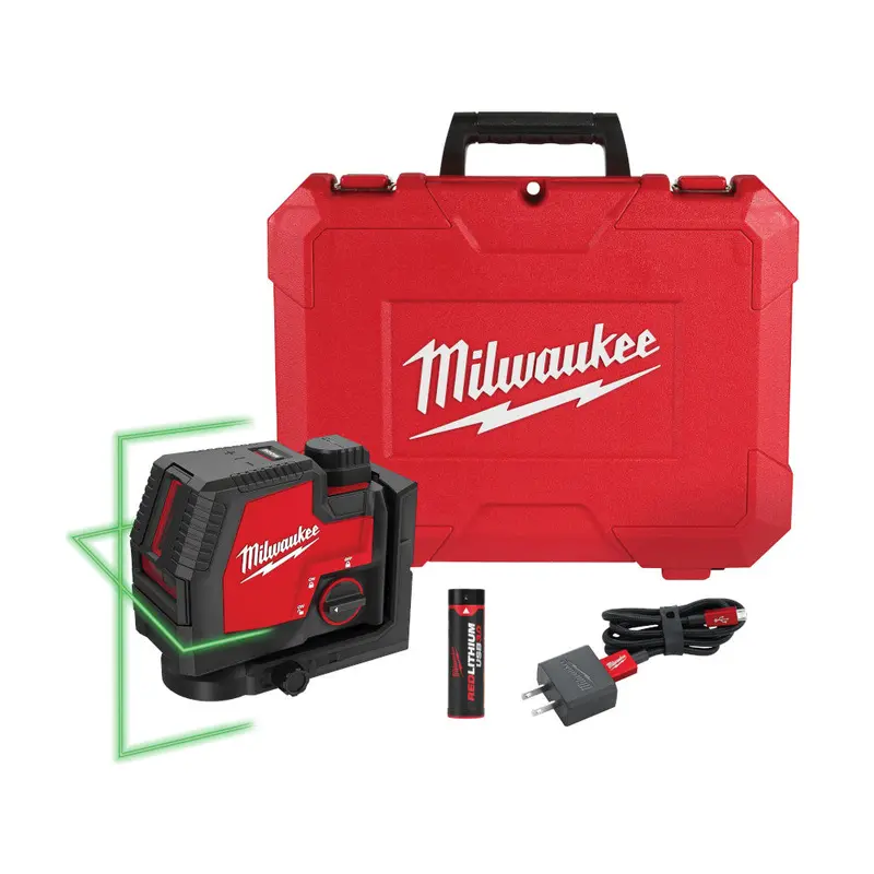 Milwaukee Redlithium Usb Cross-Line Laser – Cordless Green Beam, Compact & Rechargeable Design 1