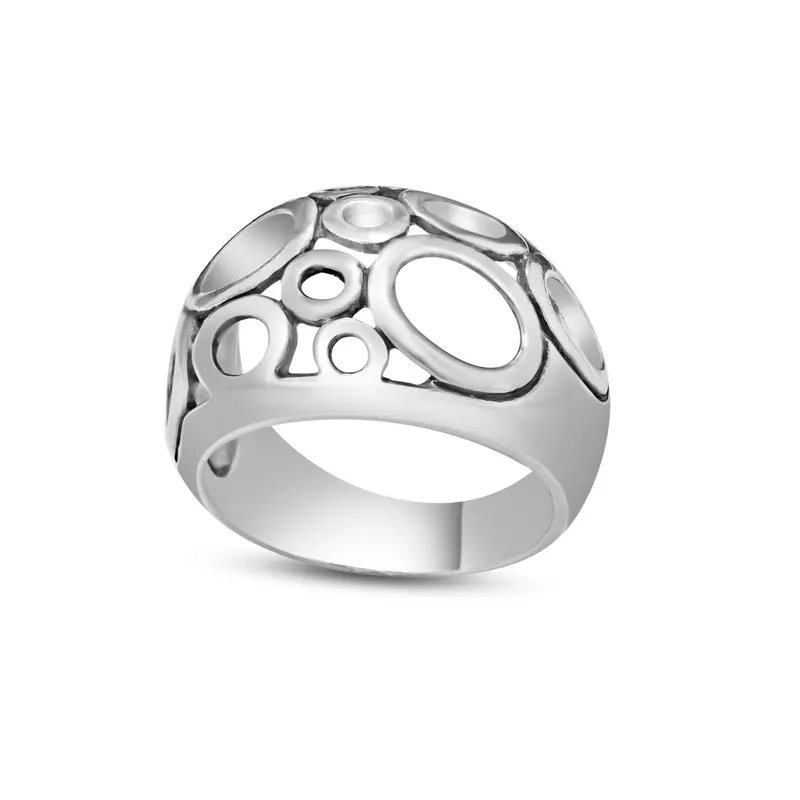 Minimalist Open-Bubble Band Ring In High-Polish 925 Sterling Silver - Cr00803 1