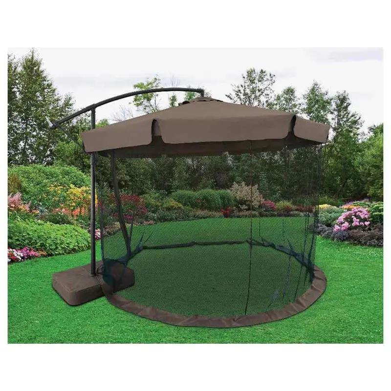 Sarasota Breeze 10-Foot Offset Patio Umbrella With Built-In Screen 1