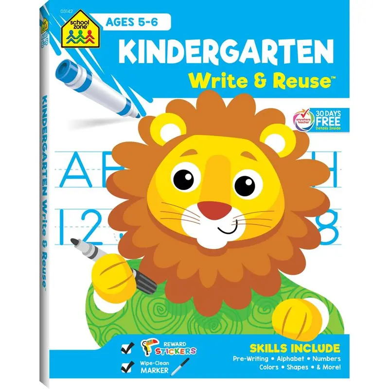 School Zone Reusable Write-And-Wipe Learning Workbooks 1