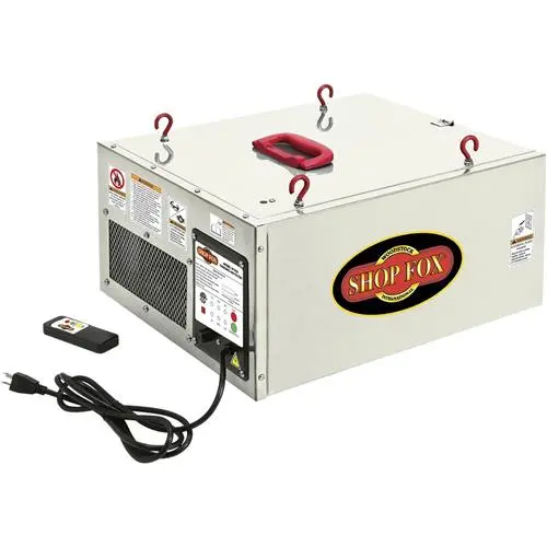 Shop Fox W1830 Hanging Air Filtration Unit — 1/8 Hp, 3-Speed, 409 Cfm For Workshop Use 1