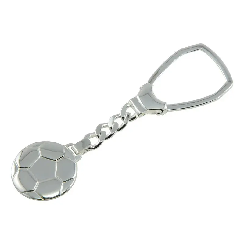 Soccer-Themed Keychain Handcrafted From Polished Sterling Silver 1