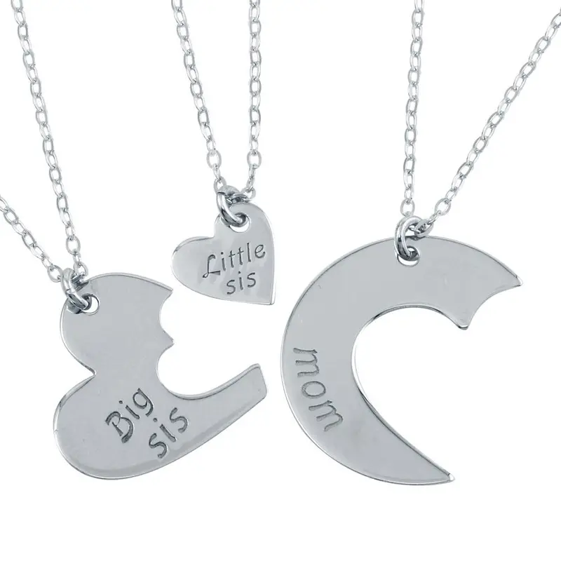 Three-Heart Family Necklace Set In Rhodium-Plated Sterling Silver - Sop00103 1