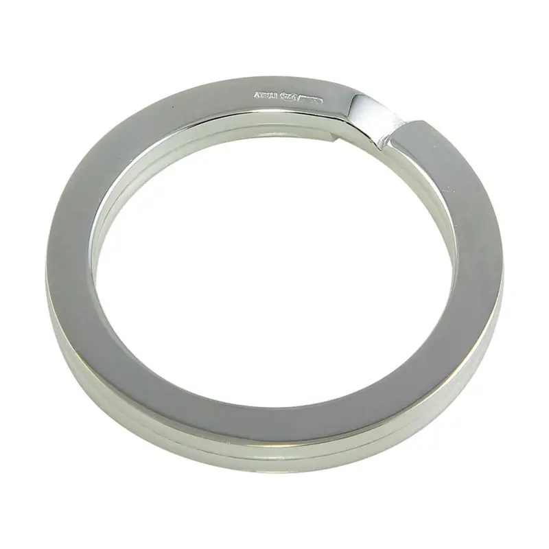 Timeless Circle Keychain In Highly Polished 925 Sterling Silver 1