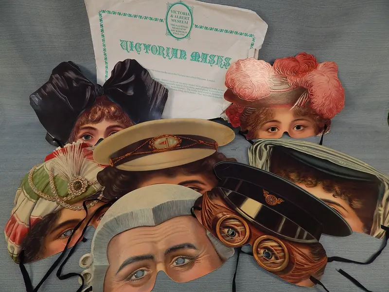 Victorian-Era Mask Reproduction Set – Decorative Historical Artifacts 1
