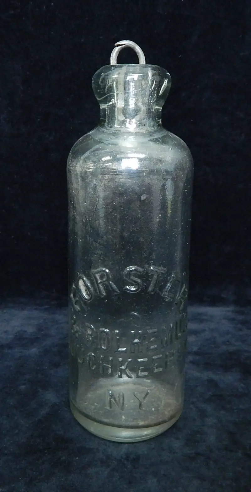 Vintage Forster & Polhemus Hutchinson Glass Pop Bottle With Original Stopper 1