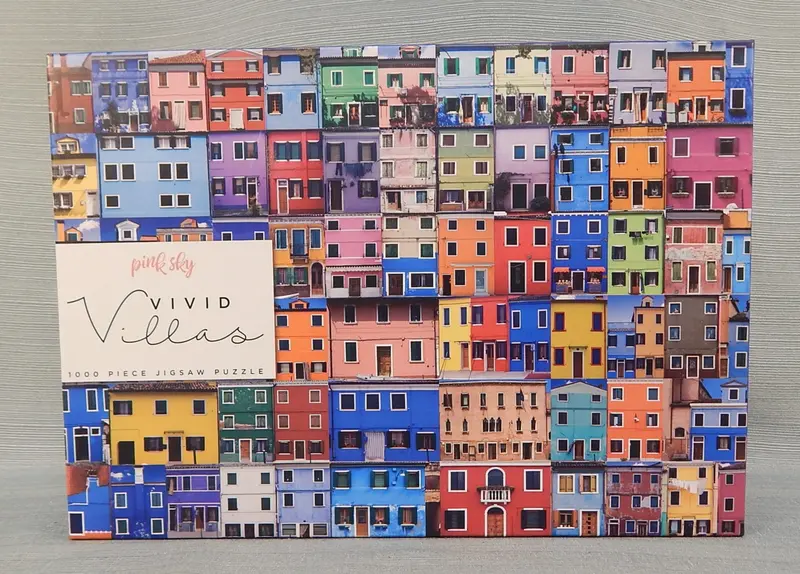 'Vivid Villas' Jigsaw Puzzle – 1000-Piece Vibrant Landscape – Factory-Sealed & Verified Complete 1