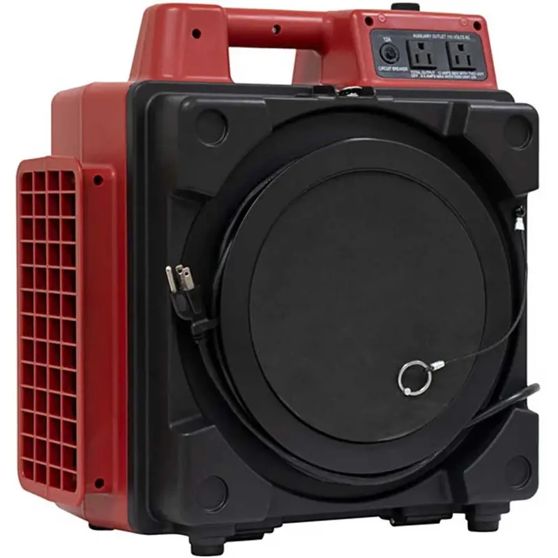 Xpower X-2480A-Red 3-Stage Hepa Air Cleaner With Built-In Outlet 1