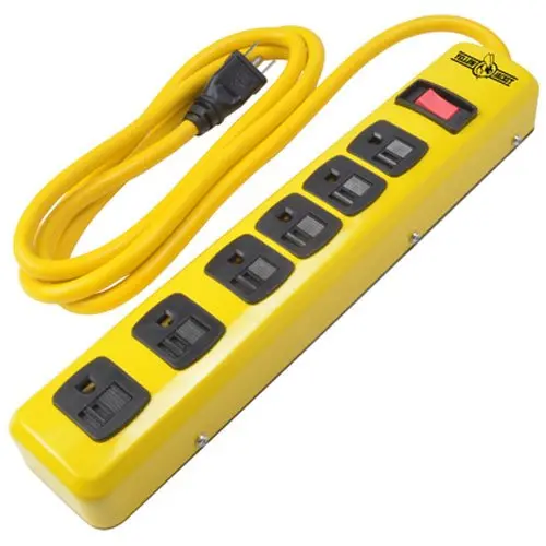 Yellow Jacket 5139N Heavy-Duty Metal Power Strip – 6 Outlets, 6-Foot Cord 1
