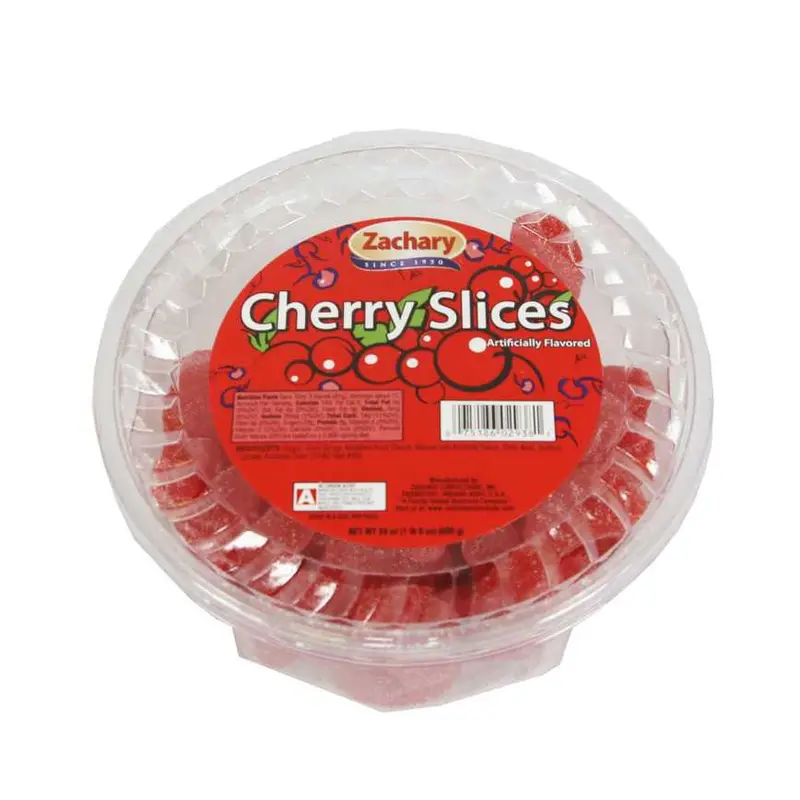 Zachary Confections Cherry Fruit Slices – 24 Oz Candy Jar 1