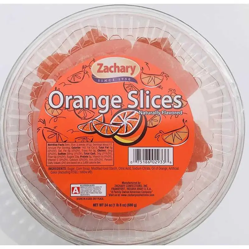 Zachary Confections Orange Slices Candy – 24 Oz Bag 1